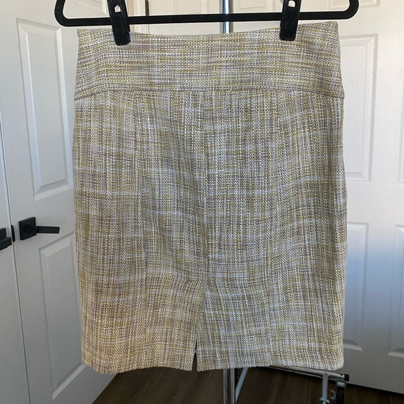 The Limited Yellow White Tan Pencil Skirt Size 6 - Picture 4 of 11